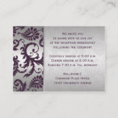 Lapis Paarse en Silver Grey Damask Enclosure Kaart (Achterkant)