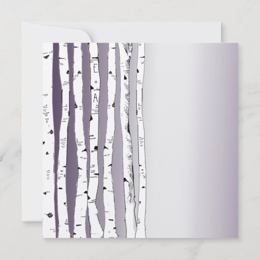 Lapis Purple Birch Tree Invitations de mariage (Dos)