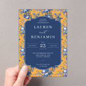 Lapis Rose Wedding Acryl Uitnodigingen (Insitu (Draagbaar))