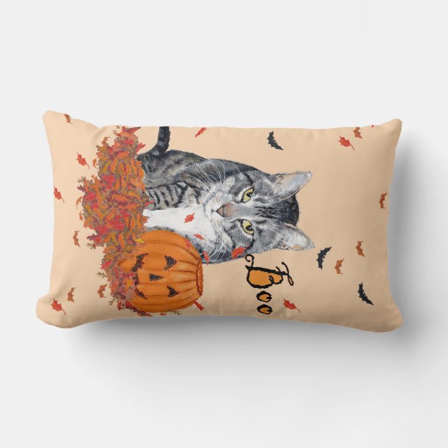 Lapjeskat Halloween Kussen (Voorkant)