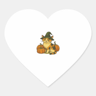 Lapjeskat Heks met Pompoenen Halloween Ontwerp Cl Hart Sticker