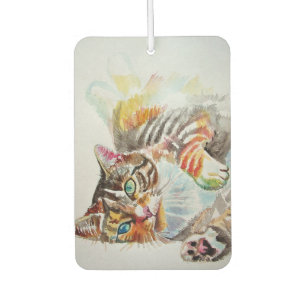 Lapjeskat katten huisdier kunst Aquarel Dames Luchtverfrisser