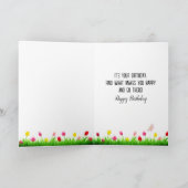 Lapjeskat met oranje tulpboeket kaart (Binnen)