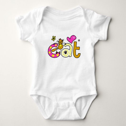 Lapjeskatje Baby Body - Cute Kat Uitrusting Cadeau Romper (Voorkant)