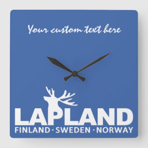 LAPLAND aangepaste tekst & kleurwandklok Vierkante Klok