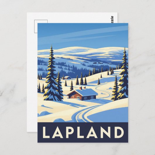 Lapland Finland Reizen Briefkaart (Voorkant / Achterkant)