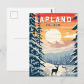 Lapland Finland Travel Art Vintage Briefkaart (Voorkant / Achterkant)