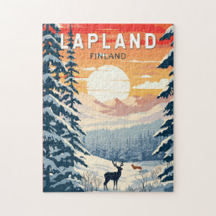 Lapland Finland Travel Art Vintage Legpuzzel