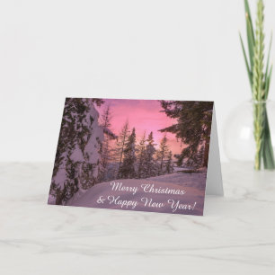 Lapland sunset kerstkaart feestdagen kaart