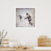 Laplanders in een storm poster (Keuken)