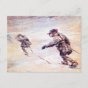 Laplanders in Snowstorm - Sneeuwstorm Lappar i Briefkaart