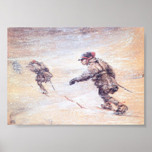 Laplanders in Snowstorm - Sneeuwstorm Lappar i Poster