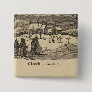 Laplandkerk, Palace Sint-Petersburgh Vierkante Button 5,1 Cm