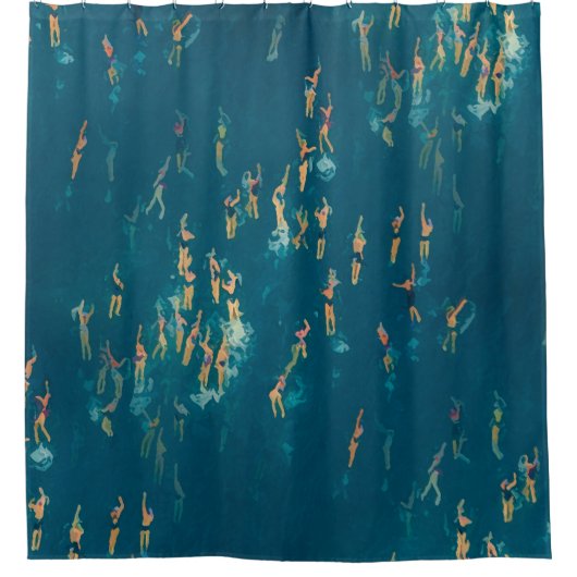 Lappende golven douchegordijn (Voorkant)