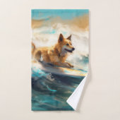 Lapphund Plage Finlandaise Plage Surf Peinture (Serviette à main)