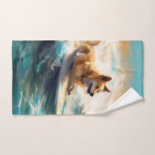 Lapphund Plage Finlandaise Plage Surf Peinture (Serviette à main)