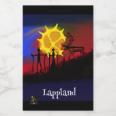 Lapplands natuur med samisk kultur voedselcontainer etiket (Enkel label)