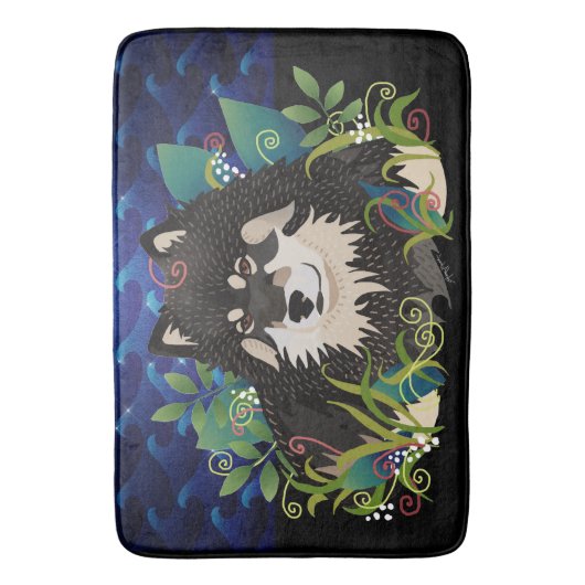 LAPPY BLISS blue waves Crate of Bath mat (Voorkant Verticaal)