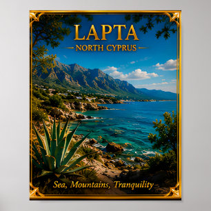 Lapta Noord-Cyprus Bergkust Reis Herinnering Poster