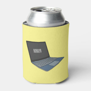 Laptop cartoon illustratie blikjeskoeler