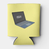 Laptop cartoon illustratie blikjeskoeler (Voorkant)