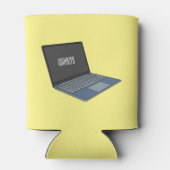 Laptop cartoon illustratie blikjeskoeler (Achterkant)