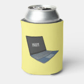 Laptop cartoon illustratie blikjeskoeler (Blikje Achterkant)