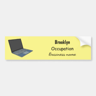 Laptop cartoon illustratie bumpersticker