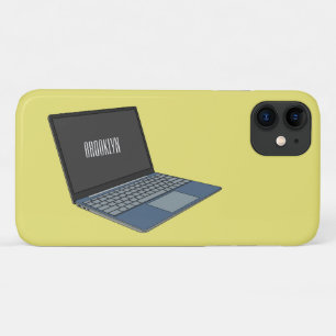Laptop cartoon illustratie iPhone 11 hoesje