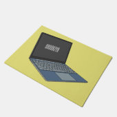 Laptop cartoon illustratie deurmat (Schuin)