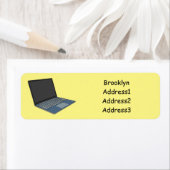Laptop cartoon illustratie etiket (Insitu)