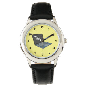 Laptop cartoon illustratie horloge