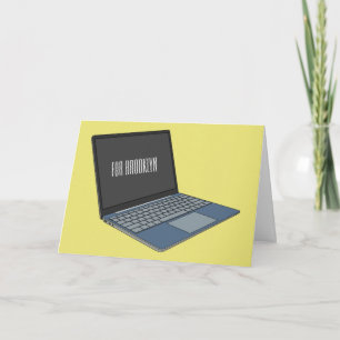 Laptop cartoon illustratie kaart