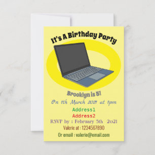 Laptop cartoon illustratie kaart
