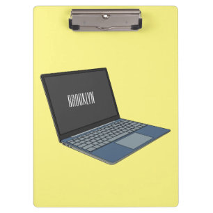 Laptop cartoon illustratie klembord