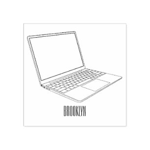 Laptop cartoon illustratie rubberstempel