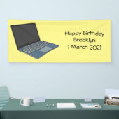 Laptop cartoon illustratie spandoek (Beurs)