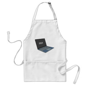 Laptop cartoon illustratie standaard schort