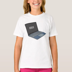 Laptop cartoon illustratie t-shirt