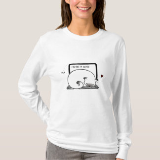 Laptop Cat Bed (blauw punt) Hoodie T-shirt