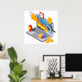 Laptop Computing Poster (Thuiskantoor)
