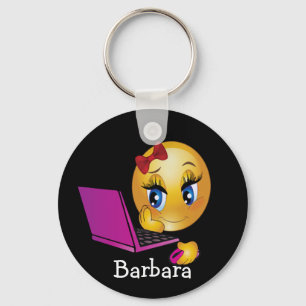 Laptop Emoji Meisje Sleutelhanger