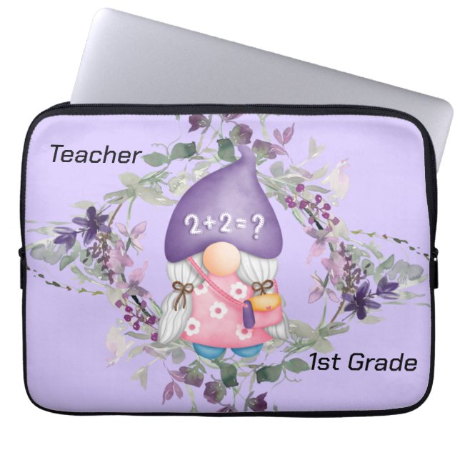 Laptop Hoesje 1e graad docent lavender Sleeve (Voorkant)