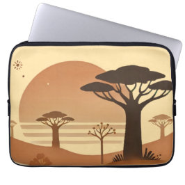 🌅 Laptop Hoesje – African Sunset Elegance 🌅 Laptop Sleeve