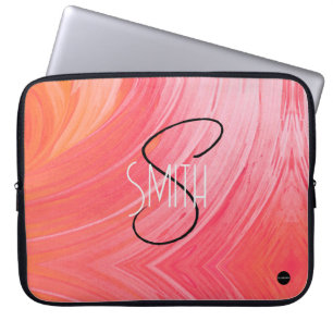 Laptop Hoesje Meloen Roze Draaikolk HAMbyWG Sleeve