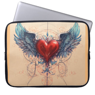 Laptop hoesje met schetshart sleeve