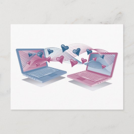 Laptop Love-kaarten Briefkaart (Voorkant)