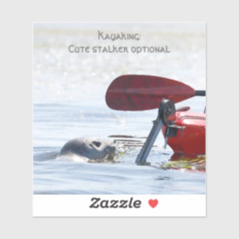 Laptop sticker - Kayaker gevolgd door een merkwaar