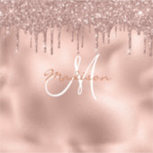 Laptop Sticker Roze Goud Monogram Glitters (Voorkant)