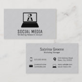 Laptop | Textuurlijnen 2 Visitekaartje (Voorkant / Achterkant)